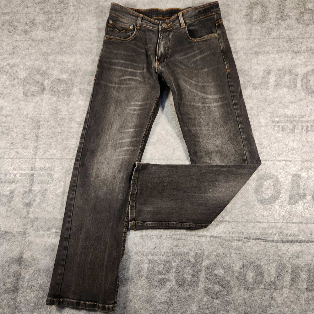 GuessJeans Men's 31x29 black demin straight low rise stretch